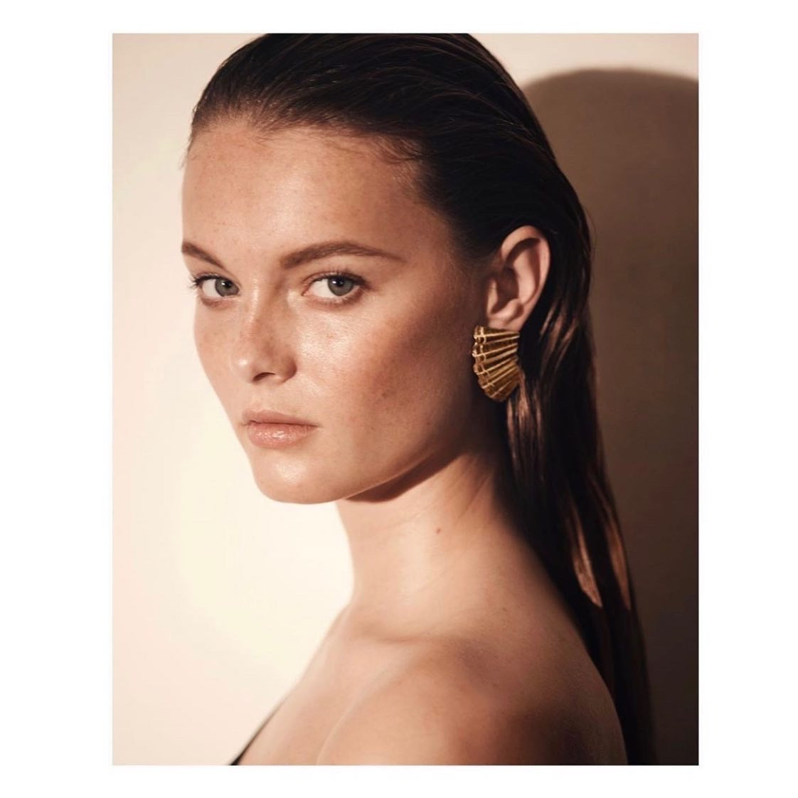 Sea Shard Large Earrings, Brass