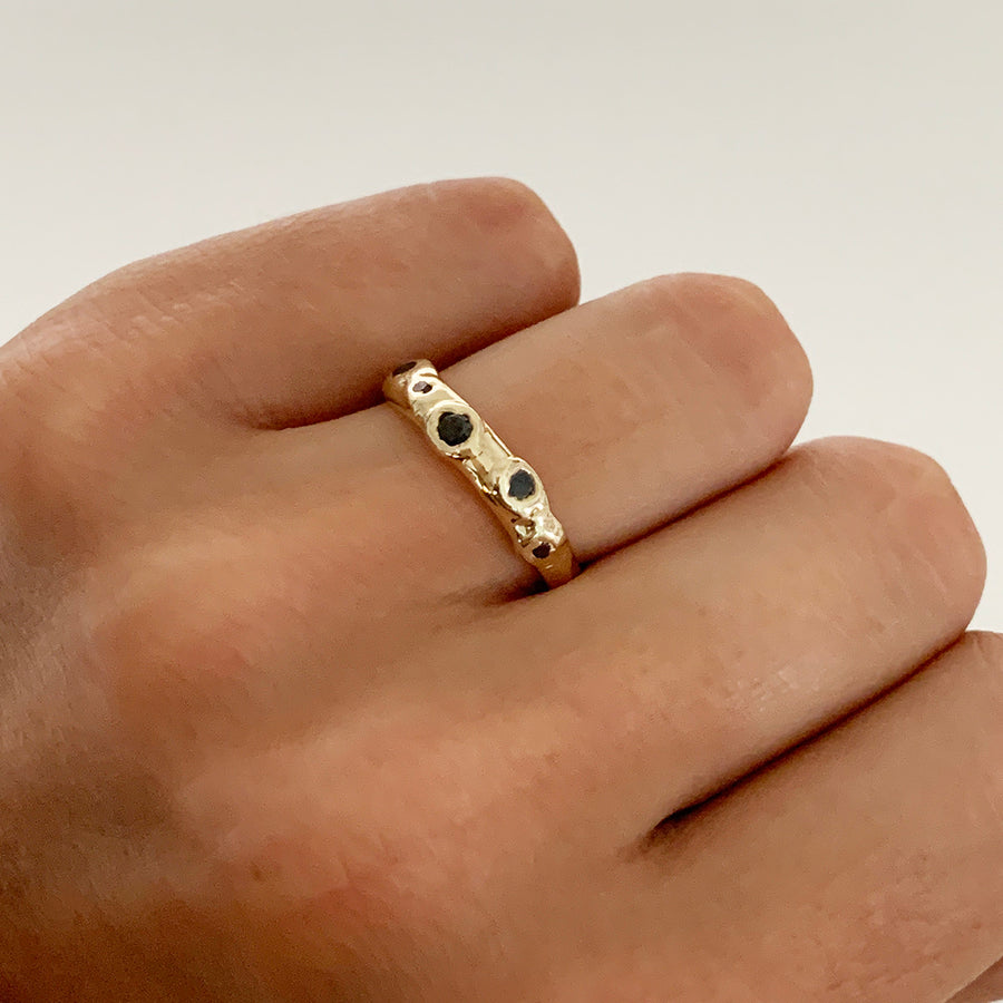 gold diamond barnacle ring