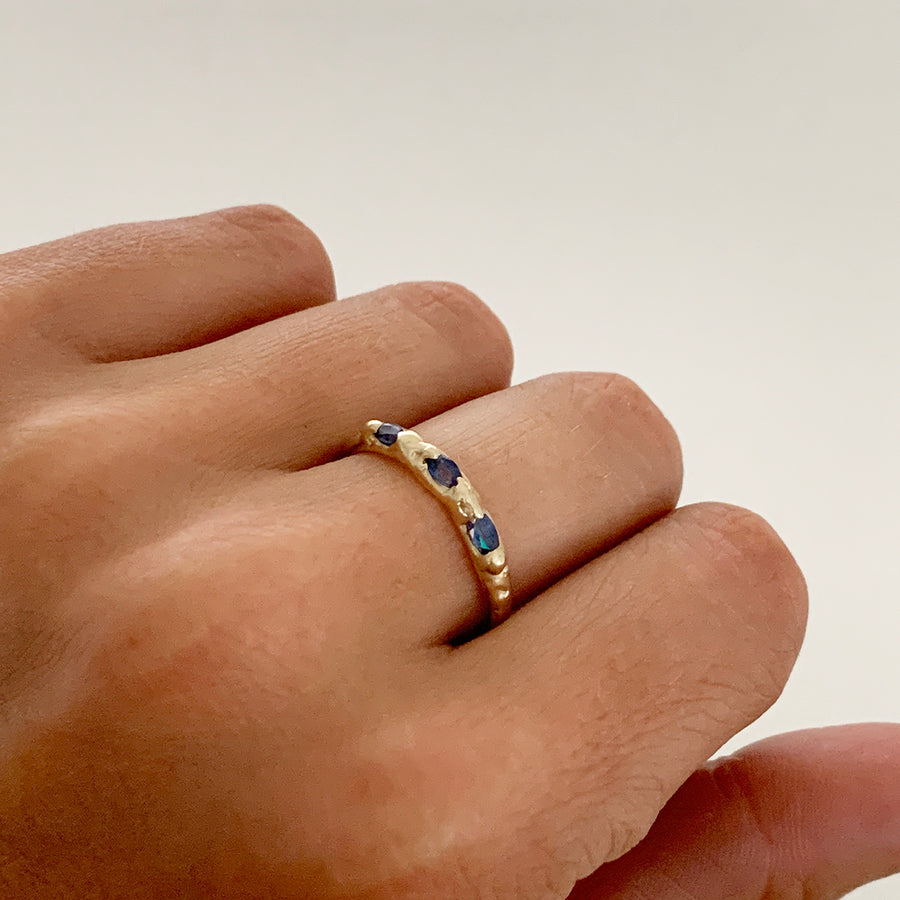 gold sapphire stacking ring