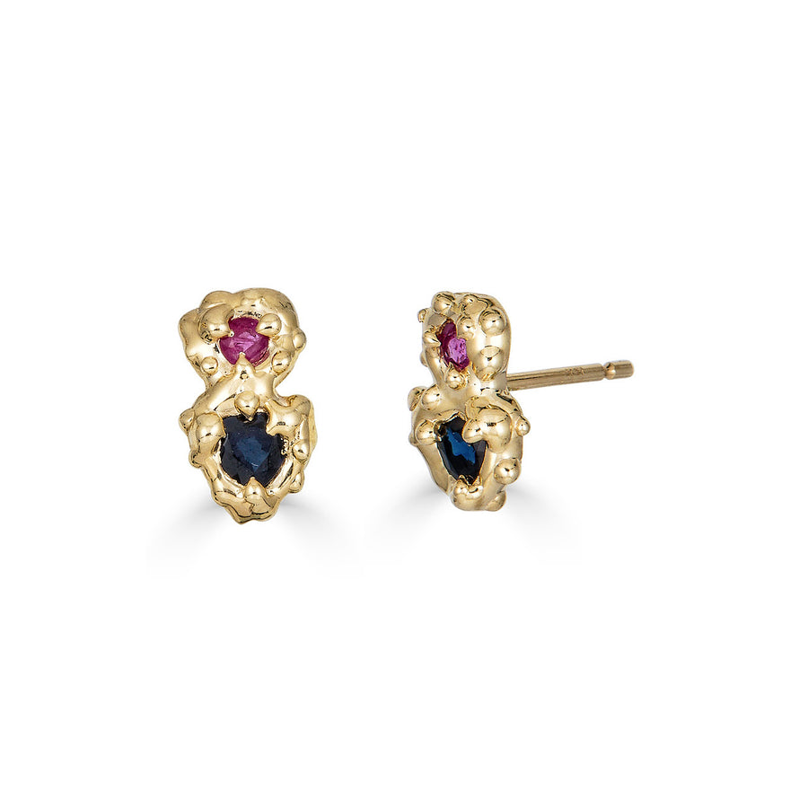 Sapphire Duo Stud, 14k