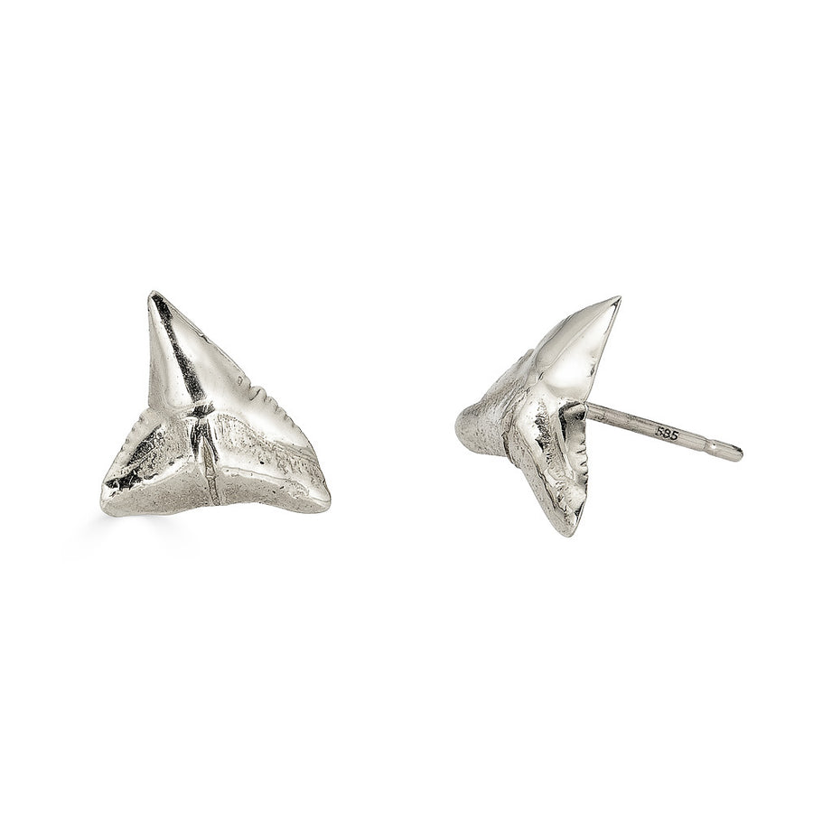 silver bull shark earrings