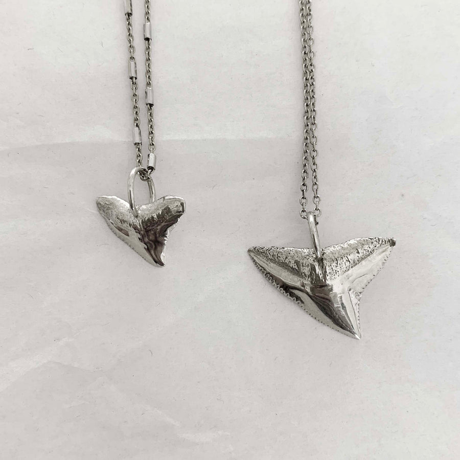 silver shark necklace