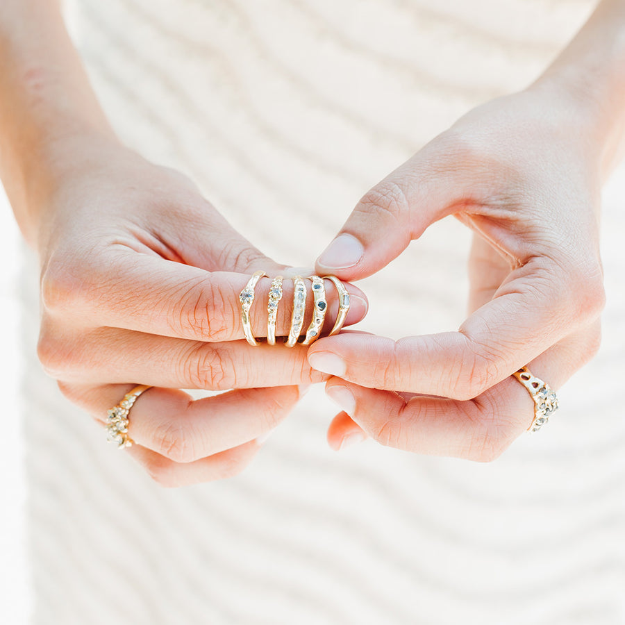 Diamond Channel Ring, 14k