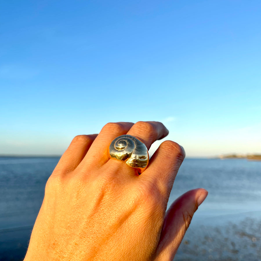 Moon Snail Cocktail Ring