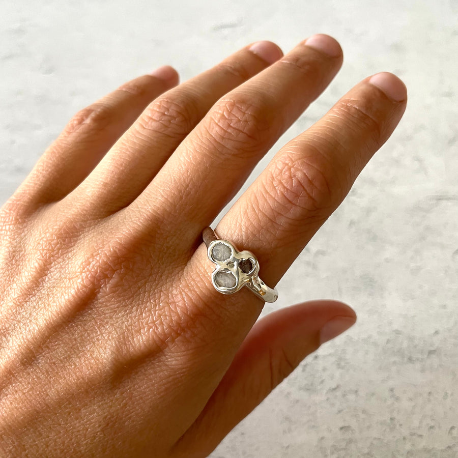 Beach Collage Ring, Silver