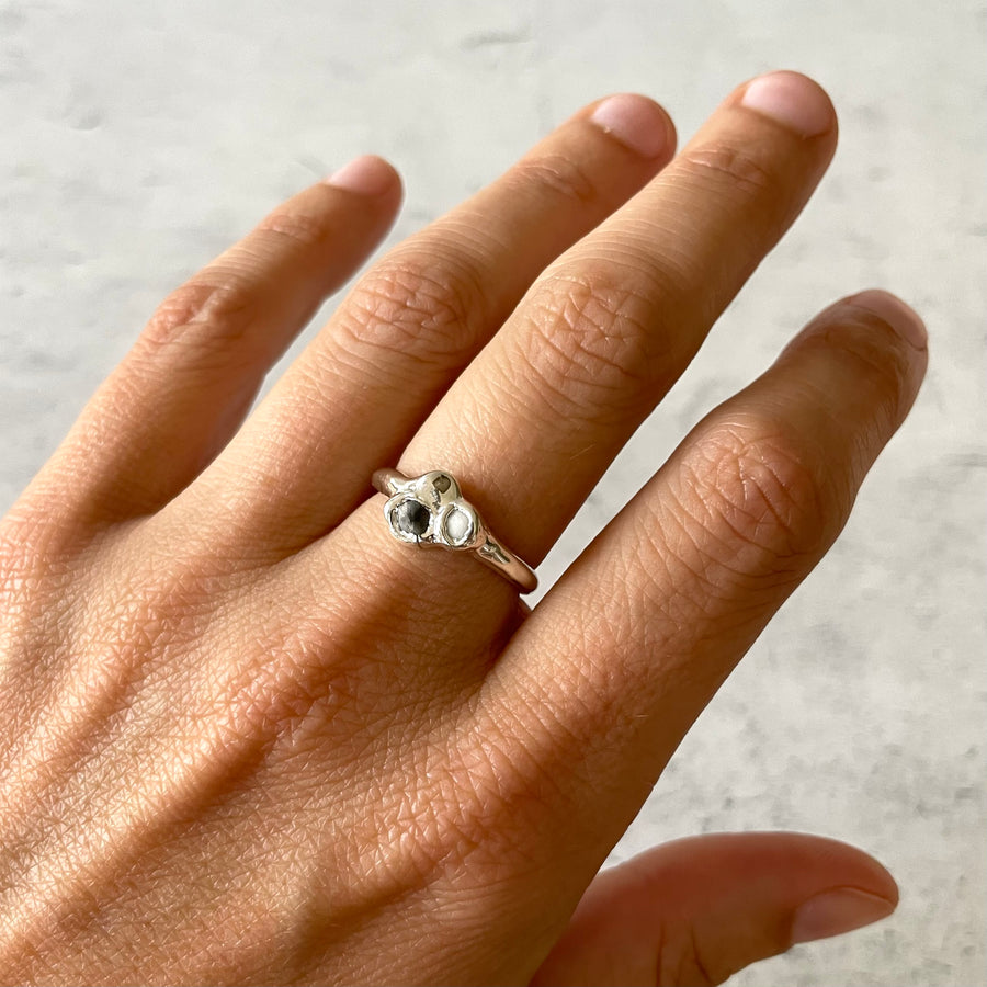 Beach Collage Ring, Silver
