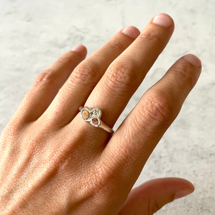Beach Collage Ring, Silver