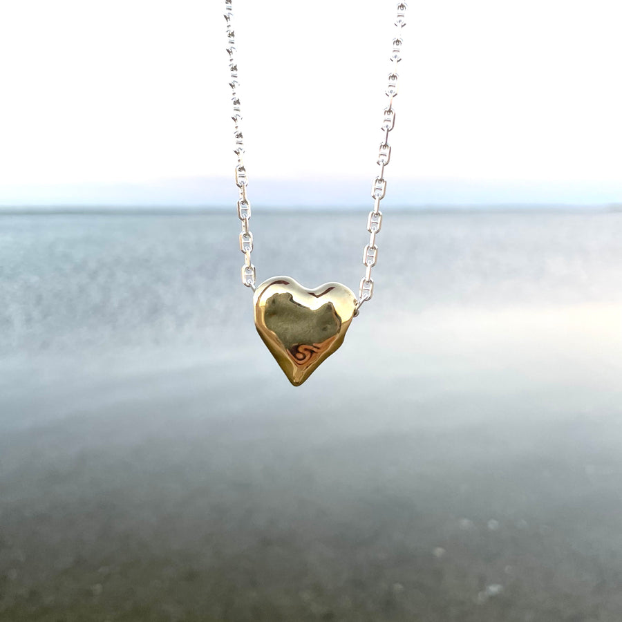 Small Love Necklace, Brass