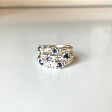 Sapphire Froth Ring, Silver