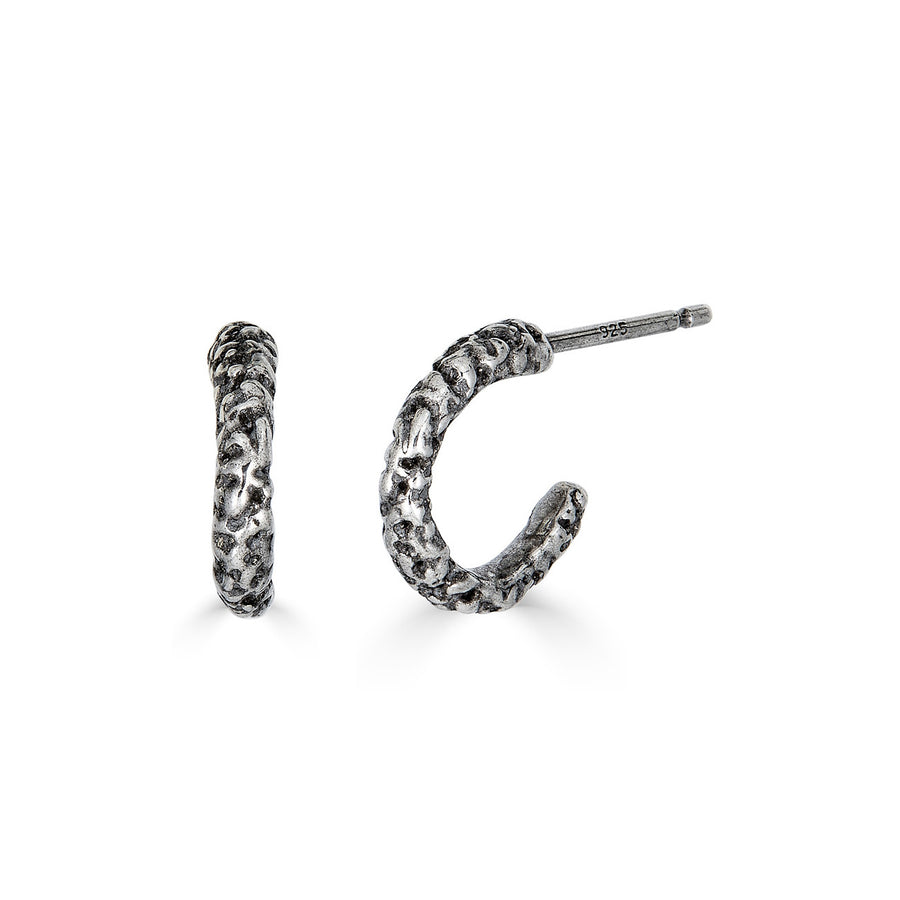 Mini Moon Hoops, silver