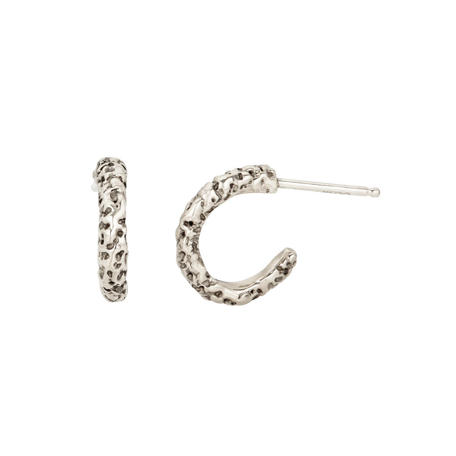 Mini Moon Hoops, silver