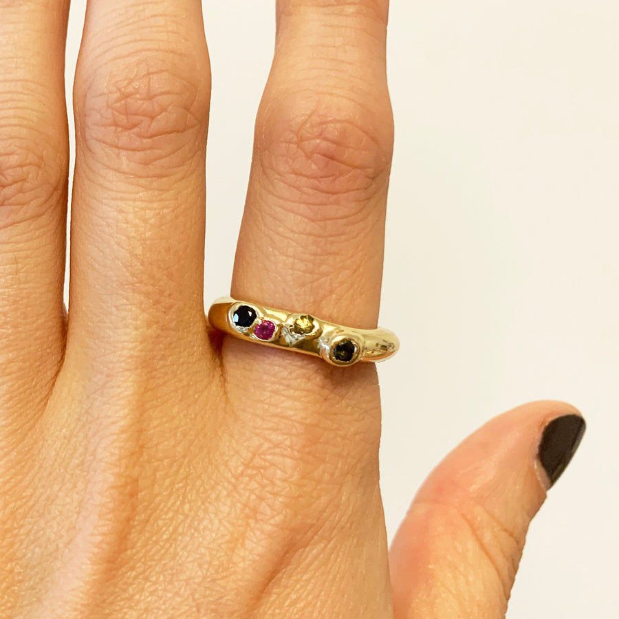 handmade gold sapphire ring