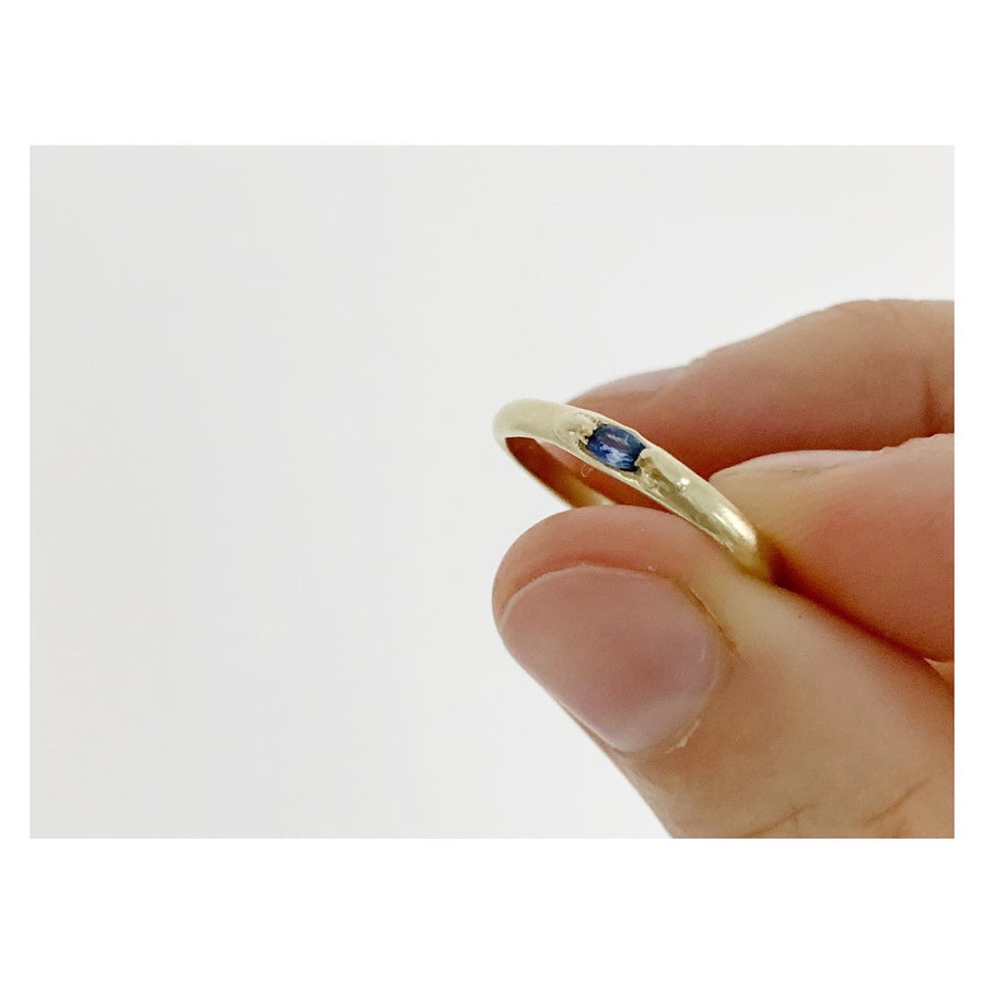 sapphire gold stacking ring