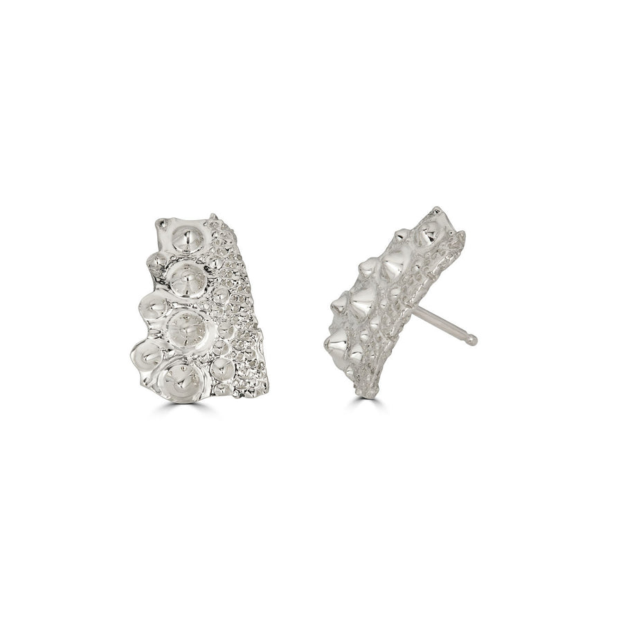 silver urchin earrings